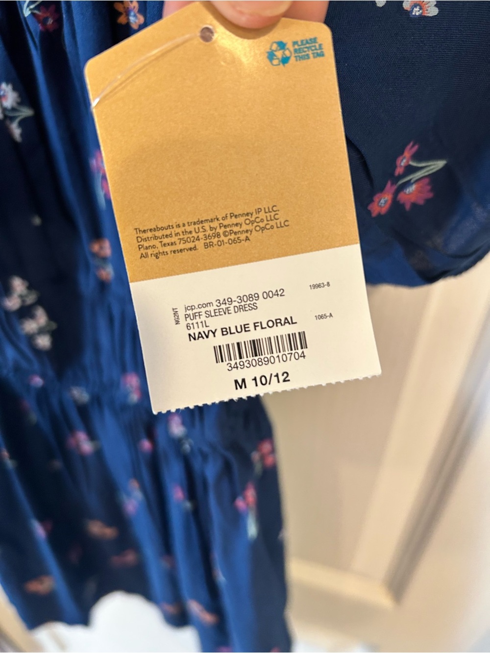 Target Navy Floral Puff Sleeve Kids One-Piece